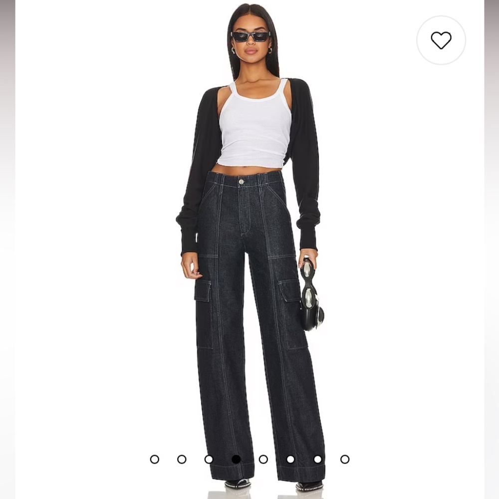 NWT AG Jeans x Emrata Amia Wide Leg Cargo Carpenter Denim trouser pant Jean - Picture 1 of 17